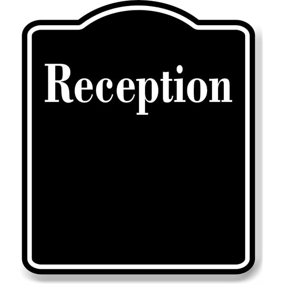 Reception BLACK Aluminum Composite Sign, 8.5"x10"