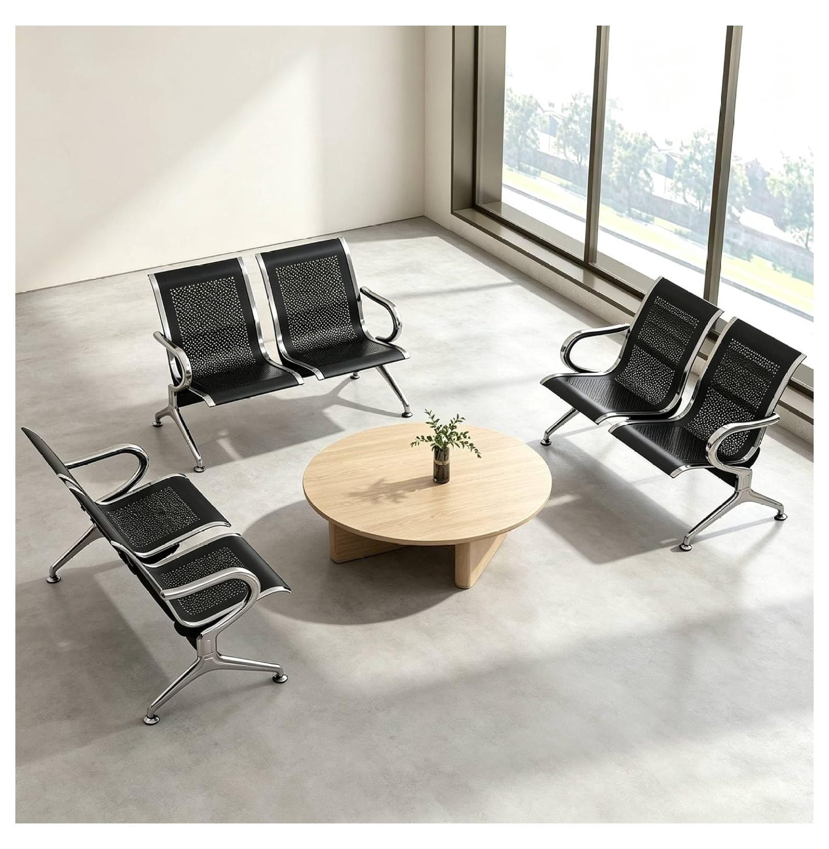 Sentado Reception Seating Reception Chair with Arms 2-Seat 3 Connect Waiting Room for Office ...