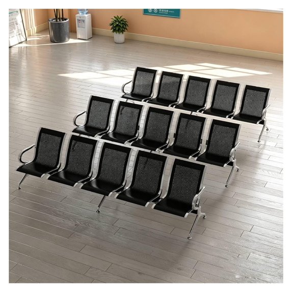 Simple Seat Designs Reception Chair with Arms 5 Seat Waiting Room Chairs Set for Office ...