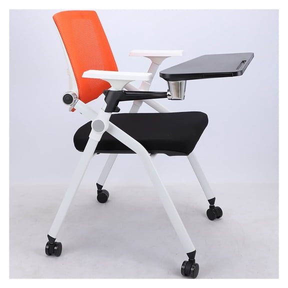 Reception Chairs Tablet Arm Chair Office Folding Conference Chair Training Chair with Writing Board Chair for School,Mesh Folding Office Chair with Tablet Arm