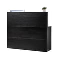 thumbnail image 1 of Reception Desk 55 Inch L-Shaped Counter, Office Front Desk with Drawer & Cabinet, Checkout Counter for Lobby Salon Office, Black, 1 of 9