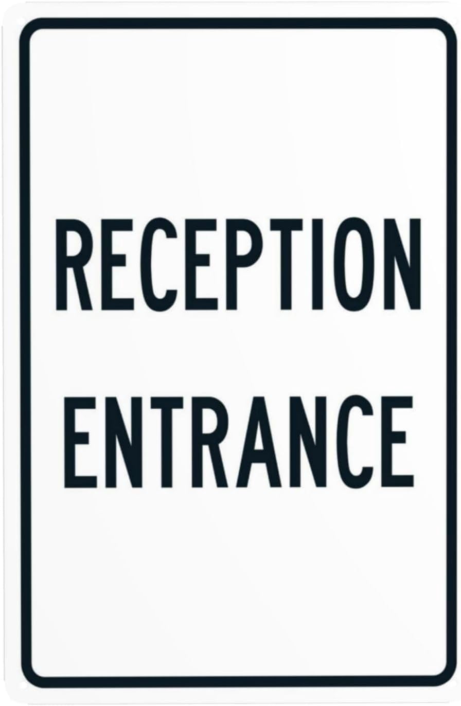 Security Reception Signage Reception Entrance Warning Sign, Security Safety Metal Signs, Vintage ...