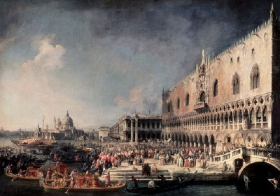 Reception of French Ambassador in Venice 172526 Giovanni Antonio C Canaletto (1697-1768 Venetian) Hermitage Museum St Petersburg Russia Canvas Art - Giovanni Antonio C Canaletto (18 x 24)