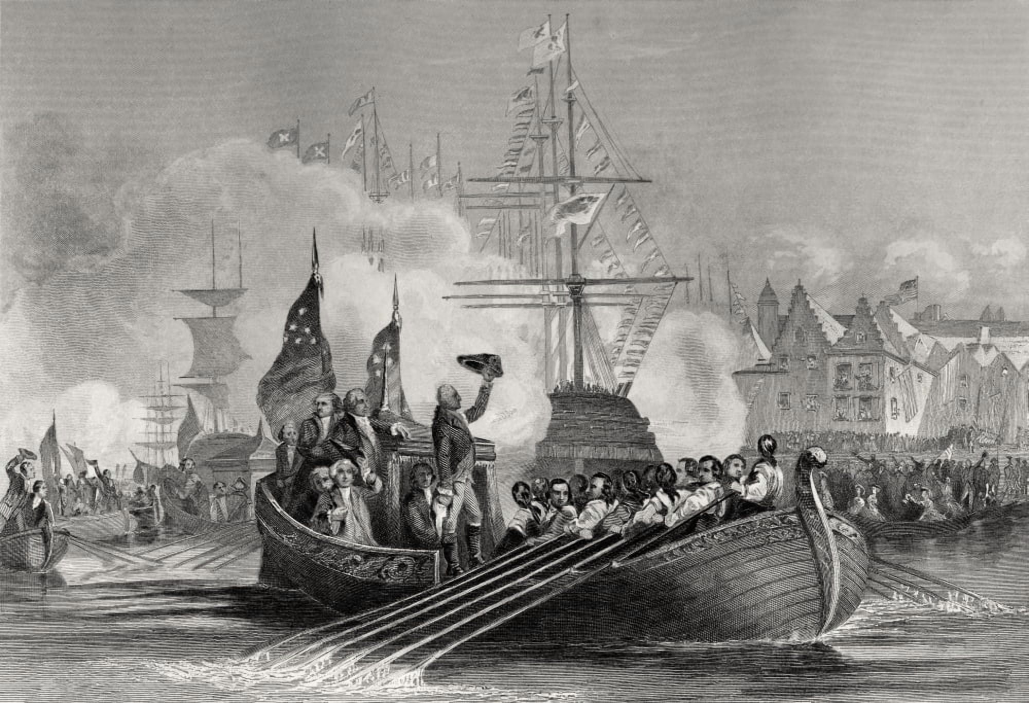 Reception Of President Washington At New York Usa April 23Rd 1879 From A 19Th Century Print Engraved By J Rogers After J Mcnevin Canvas Art - Ken Welsh Design Pics (17 x 12)