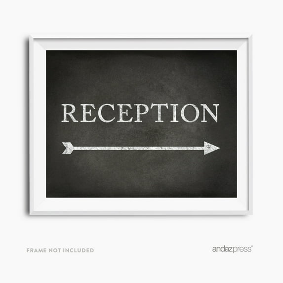 Reception Vintage Chalkboard Wedding Directional Signs, Double-Sided