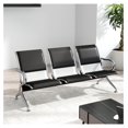 Reception Waiting Room Chairs 3 Seat PU Office Guest Seating, Black ...