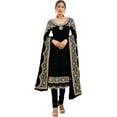 thumbnail image 1 of Reception Wear Indian Pakistani Designer Sewn Churidar Salwar Kameez Outfits ( Black, 6XL - 54 ), 1 of 5