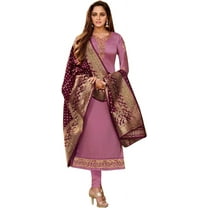 Reception Wear Indian Pakistani Stylish Salwar Kameez Suits Designer Pant Outfits ( Pink, 4XL - 50 )