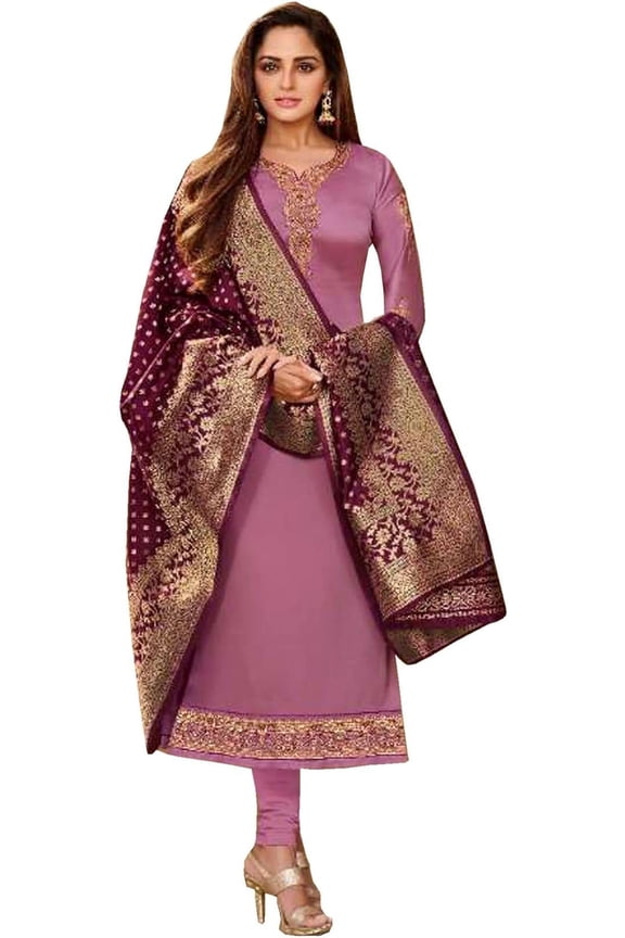 Reception Wear Indian Pakistani Stylish Salwar Kameez Suits Designer Pant Outfits ( Pink, XXL - 46 )