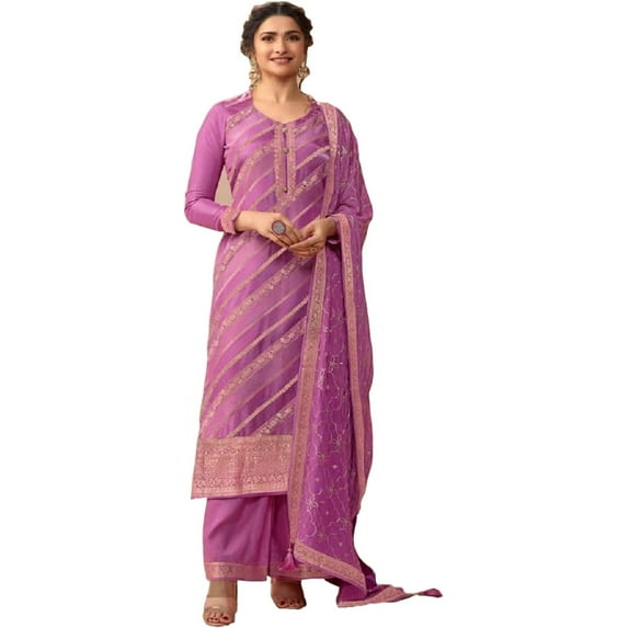 Reception Wear Indian Shalwar Kameez Outfits Pakistani Designer Palazzo Suits ( Lavender, L - 42 )
