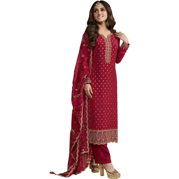 Reception Wear Pakistani Shalwar Kameez Suits Indian Designer Trouser Pant Dress ( Green, XXS - 34 )