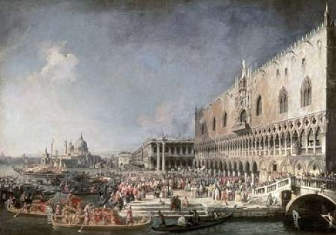 Reception of French Ambassador In Venice Canvas Art - Canaletto (20 x 28)