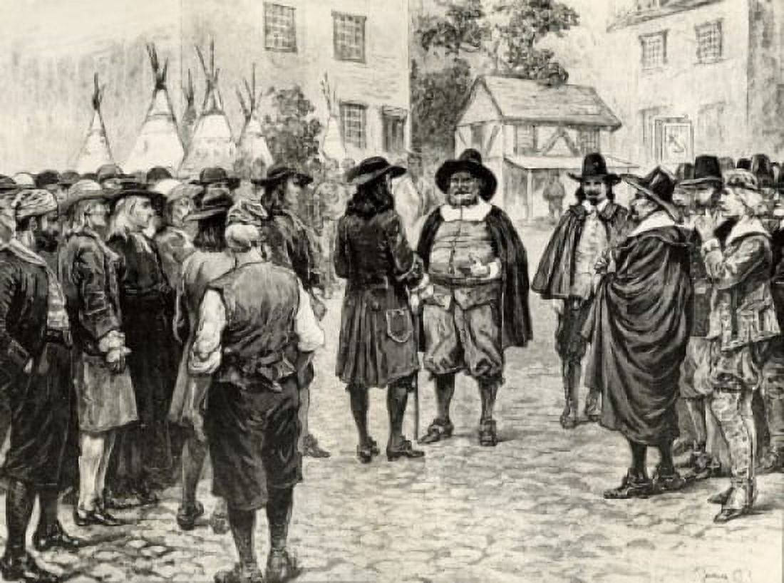 Reception of William Penn at Philadelphia 1682 Canvas Art - (18 x 24)