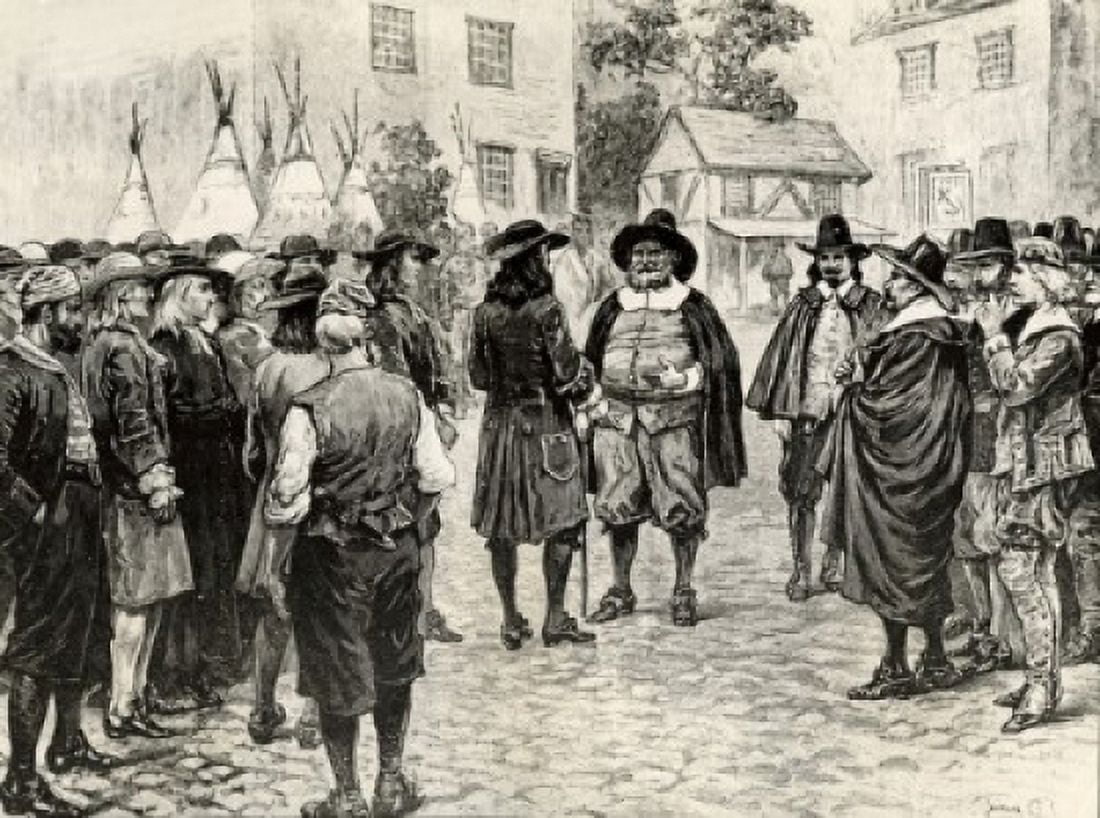 Reception of William Penn at Philadelphia 1682 Canvas Art - (24 x 36)