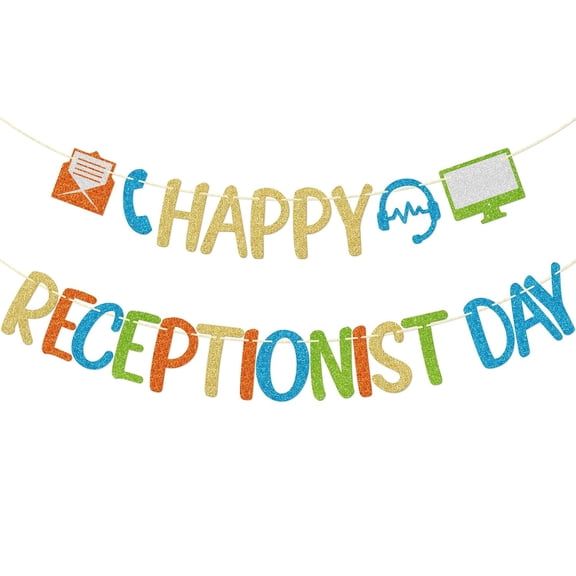Receptionist Day Banner, Receptionist Appreciation Day Decor, Thank you Receptionist, Receptionist Day Party Decorations for office, Pre-strung