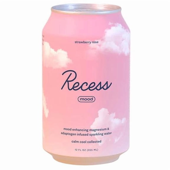 Recess 381173 12 fl oz Strawberry Rose Infused Sparkling Water