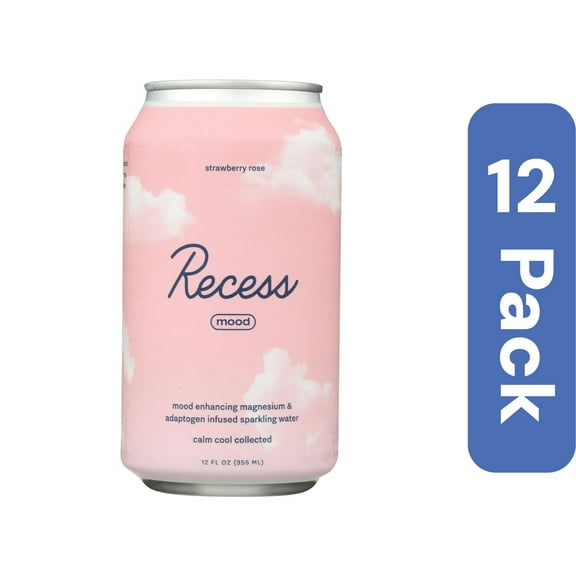 Recess Sparkling Water Strawberry Rose 12 oz (Pack Of 12)