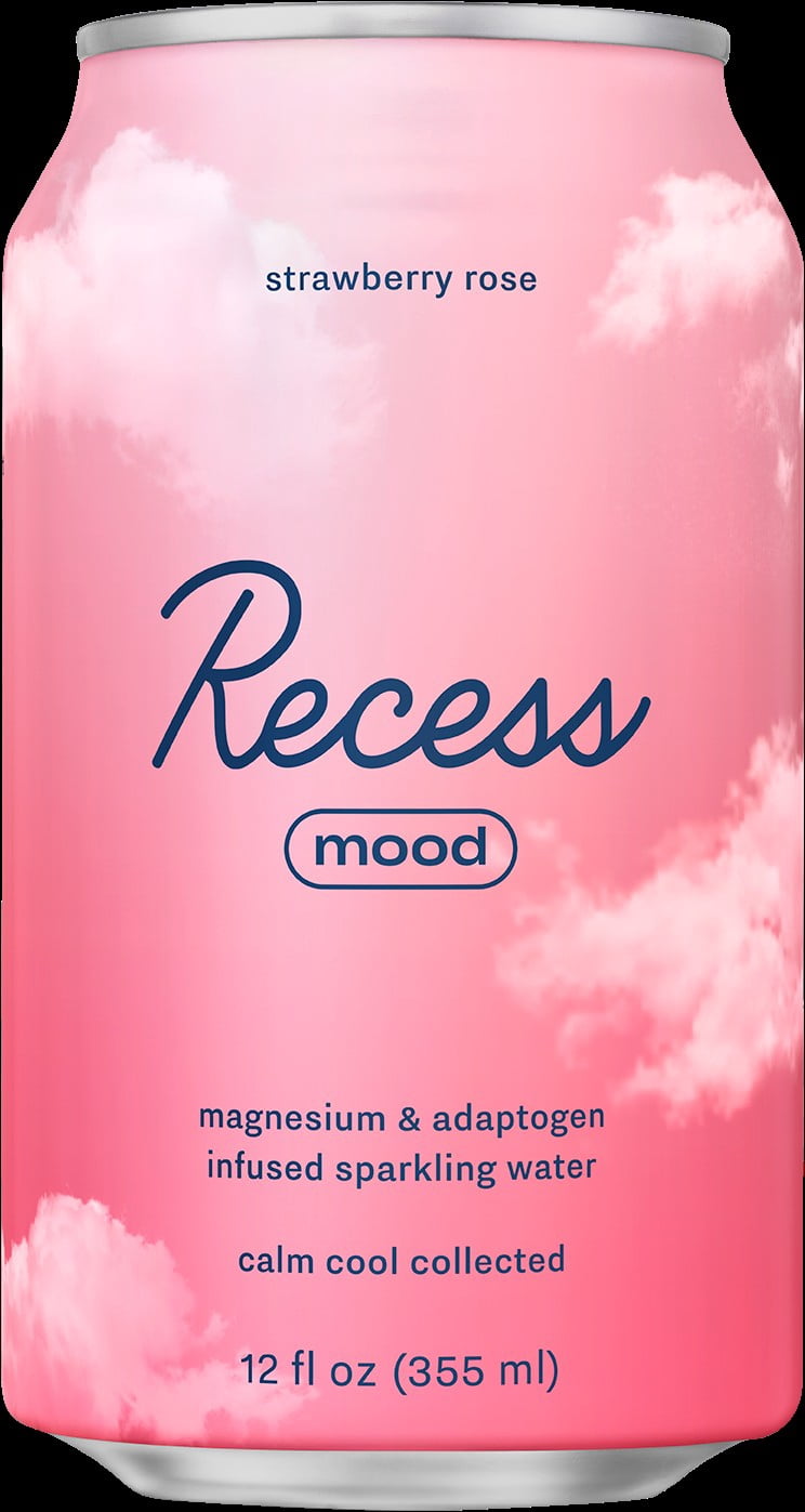 Recess Infused Strawberry Rose Sparkling Water 12 fl oz