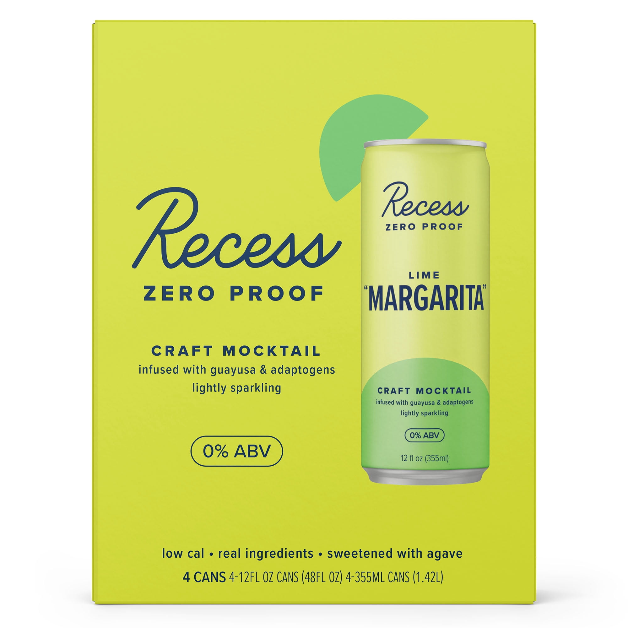 Recess Zero Proof Lime Margarita Mocktail, 12 fl oz 4 Pack