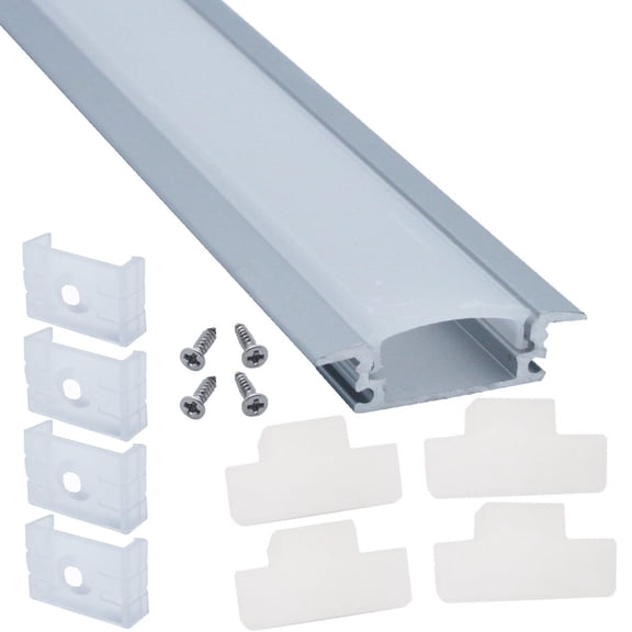 Recessed Aluminum LED Strip with Frosted Diffuser, 1 Meter, 10 Pack