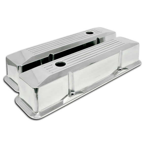 Recessed Ball Milled Polished Aluminum Valve Covers For Chevy SB 283 305 327 350