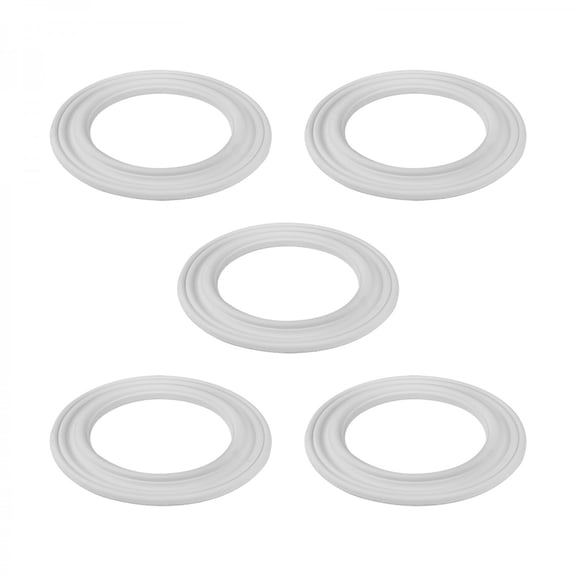 Recessed Ceiling Fan Spot Lighting Trim White Urethane Decorative Concentric Medallion Foam 6.5" ID x 10.13" OD Water resistant Lightweight Light Rosettes Renovators Supply Pack of 5