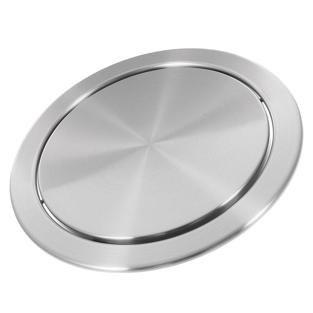 Recessed Countertop Cover Trash Bin Builtin Flap Lid Stainless Steel