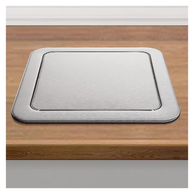 Recessed Countertop Flap Lid Trash Bin Balance Cover, Builtin