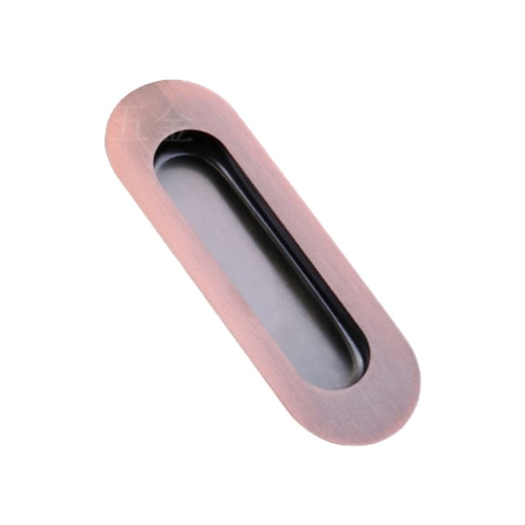 Recessed Door Handle Flush Pull, Heavy Duty Sliding Closet Door Handle Oval Pocket Finger pulls Brushed Stainless Steel (Red/1 Pack) 4.72x1.57"