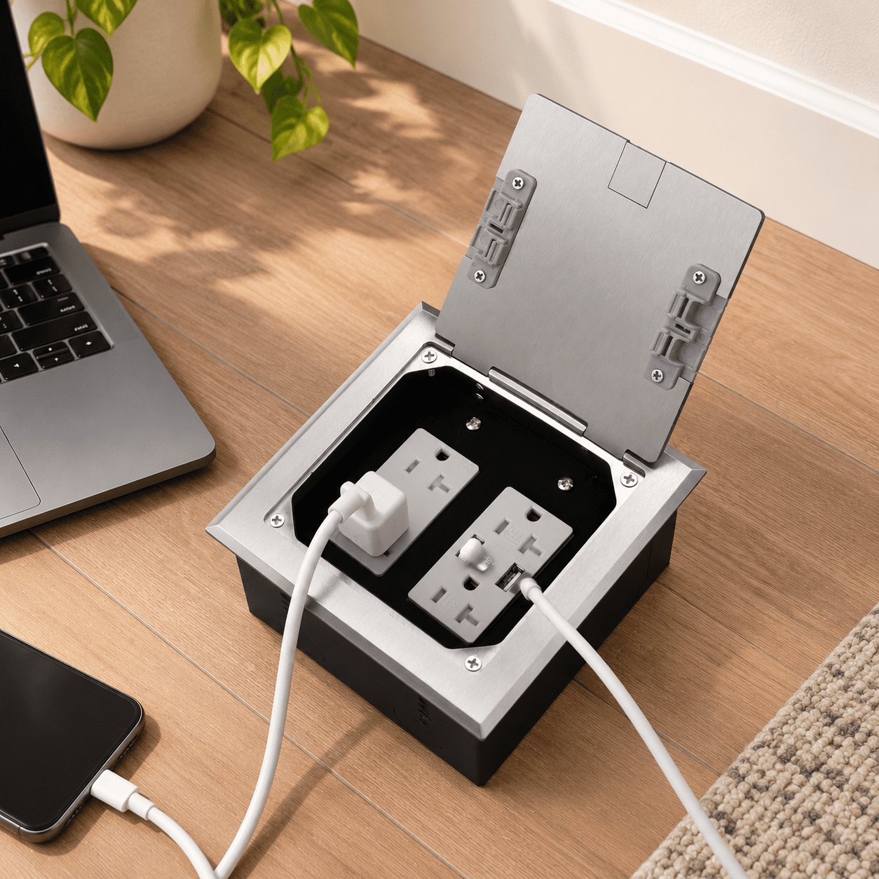 Recessed Floor Outlet With 4 * 20 Amp Tamper Resistant Receptacle ...