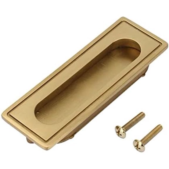 Recessed Handle, Brass Cabinet Hardware Flush Pull, Recessed Invisible Flat Finger Pull with 2 Screw for Sliding Door Drawer and Cabinet$$Tools & Hardware Other