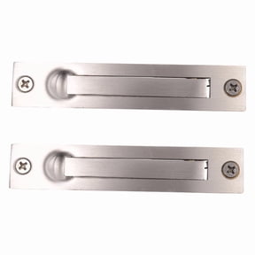 Recessed Pocket Door Pull 2-Pack - Stainless Steel 304 Handles with Screws for Bathroom Closet Hallway