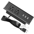 thumbnail image 1 of Recessed Power Strip with 2 Outlets 3 USB A Ports, Desktop Power Station Furniture Flush Mount Desk Outlet with Indicator Light, Recessed Outlet for Side Table/Sofa Table, 1 of 11
