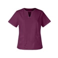 thumbnail image 1 of Recessed Round Neckline Scrub Tops Fashion Solid Color Working Scrubs For Women Casual Short Sleeve Nursing Tops Comfy Classic Tunic Working Uniform With Pockets Dark Purple M, 1 of 3