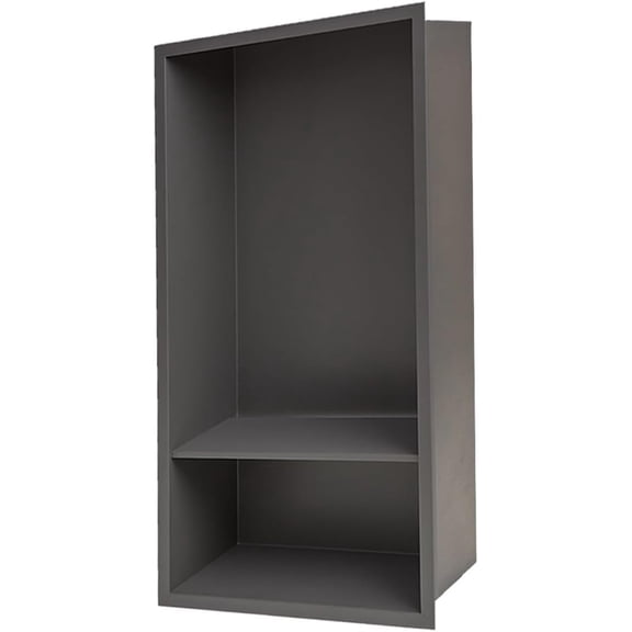 Recessed Shower Niche with Shelf 24"H x 12"W Matte Gray Stainless Steel