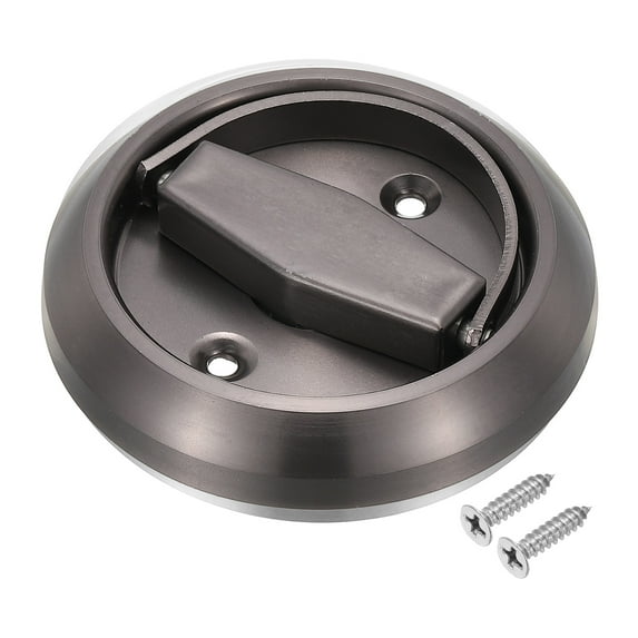 Recessed Sliding Door Pulls Handles 304 Stainless Steel Round Hidden Closet Finger Flush Knob with Screws Grey