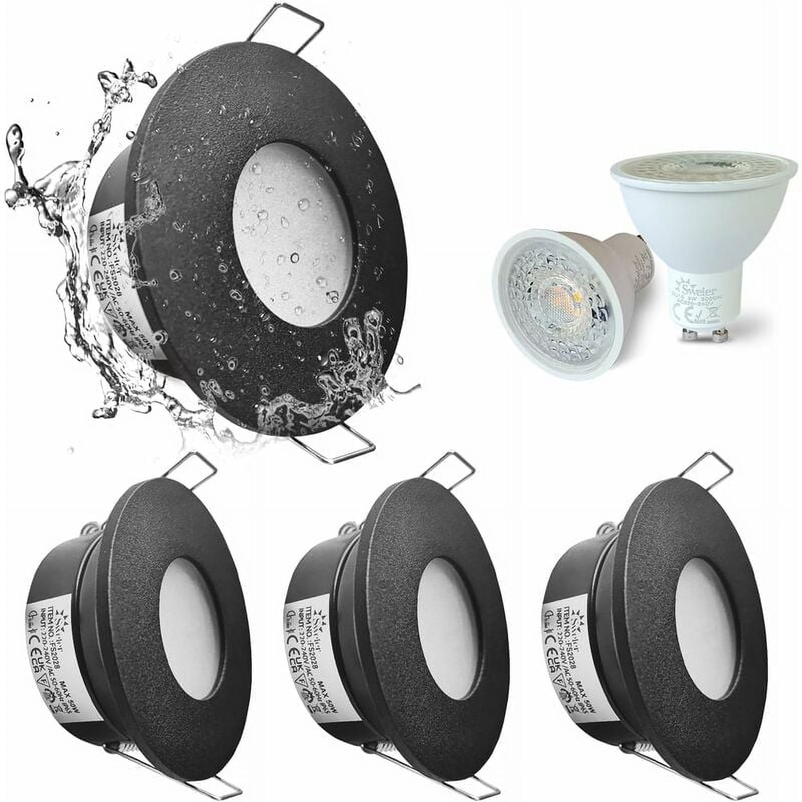 Recessed Spotlights For Indoor Places, 4 Pieces 5W Warm White RV Boat LED Puck Light Die-cast Aluminum, Full Aluminum Construction Press Dimmer Dimmable White Light For Bathroom