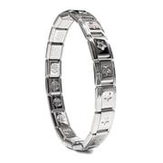 Dolceoro Recessed Star, Italian Starter Modular Charm Bracelet - Stainless Steel - 21 Links - SB-005