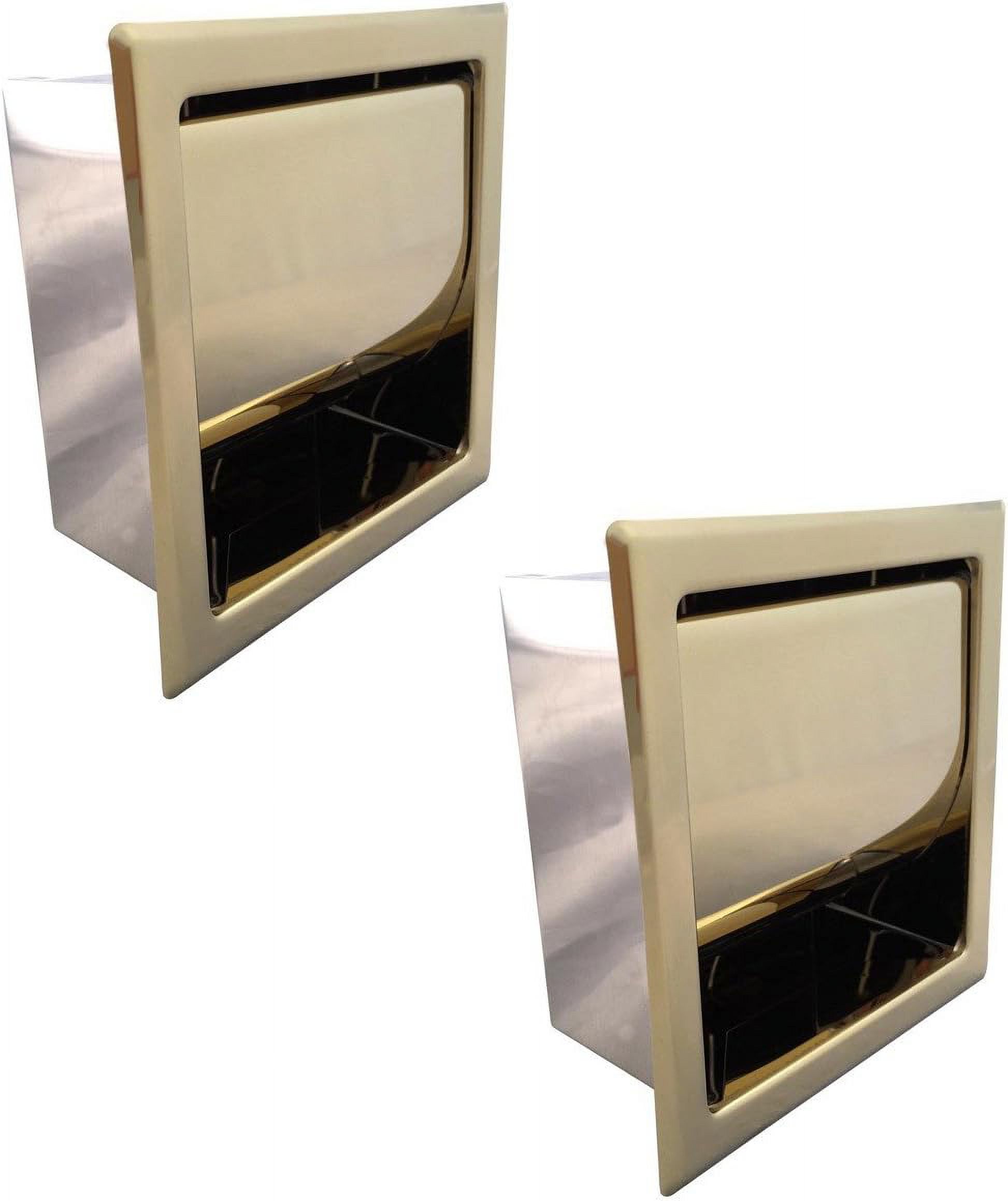 Recessed Tissue Holder Gold Stainless Steel Pack Of 2