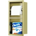 thumbnail image 1 of Recessed Toilet Paper Holder, 304 Stainless Steel Bathroom Toilet Paper Holder with Storage, in Wall Tissue Toilet Roll Holder, Brushed Golden, 1 of 15