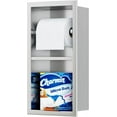 thumbnail image 1 of Recessed Toilet Paper Holder, 304 Stainless Steel Bathroom Toilet Paper Holder with Storage, in Wall Tissue Toilet Roll Holder, Brushed Nickel, 1 of 8