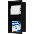 thumbnail image 1 of Recessed Toilet Paper Holder, 304 Stainless Steel Bathroom Toilet Paper Holder with Storage, in Wall Tissue Toilet Roll Holder, Brushed Nickel, 1 of 6