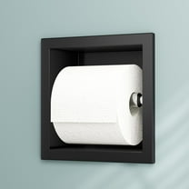 Recessed Toilet Paper Holder, Matte Black Toilet Paper Holder Built-in, Stainless Steel Recessed Tissue Paper Roll Holder, in Wall