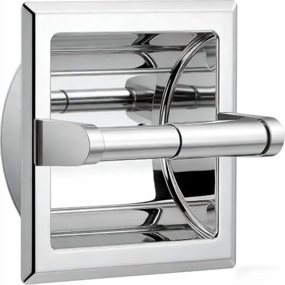 Recessed Toilet Paper Holder, Stainless Steel Durable Tissue Roll Holder Wall Mount for Bathroom Space Saving Design with Mounting Bracket, Wall Toilet Paper Dispenser Insert, Chrome