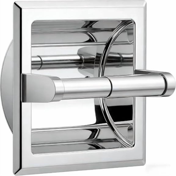 Recessed Toilet Paper Holder, Stainless Steel Durable Tissue Roll Holder Wall Mount for Bathroom Space Saving Design with Mounting Bracket, Wall Toilet Paper Dispenser Insert, Chrome
