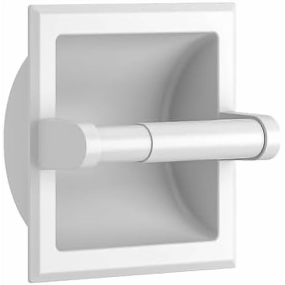 Recessed Toilet Paper Holder, Stainless Steel Durable Tissue Roll Holder Wall Mount for Bathroom Space Saving Design with Mounting Bracket, in Wall Toilet Paper Dispenser Insert, White