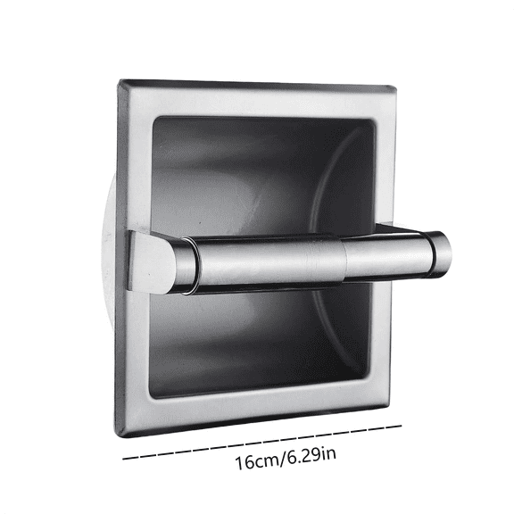 Recessed Toilet Paper Holder, Wall Mount Recessed Toilet Tissue Roll Paper Holder, Stainless Steel Tissue Holder for Bathroom, Recessed Toilet Tissue Holder Include Rear Bracket, 6.29inch