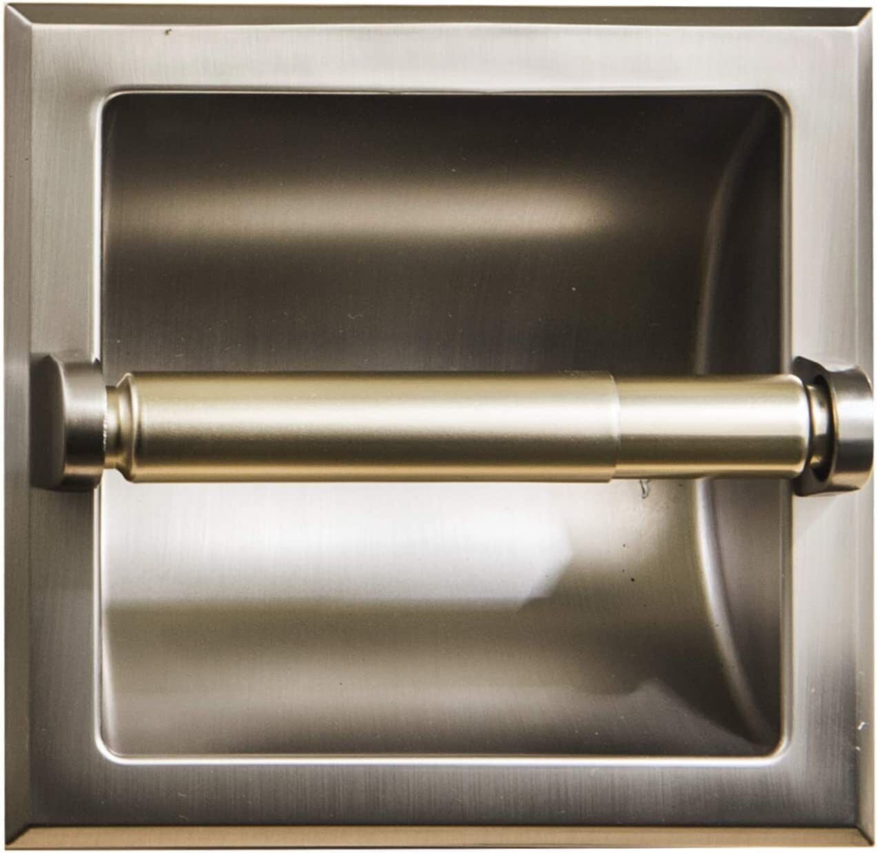 Recessed Toilet Paper Holder Wall Mounted Heavy Duty Metal Toilet Paper Roll