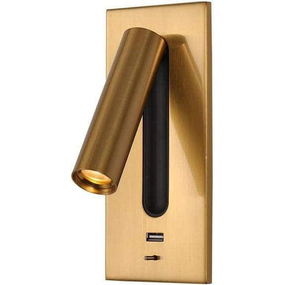 Recessed Wall Mounted Reading Light, LED Bedside Lamps with USB Charging Port Switch 350 Swivel Adjustable, Wall Sconce Indoor for Bedside Reading/Study/Living Room, 3000K