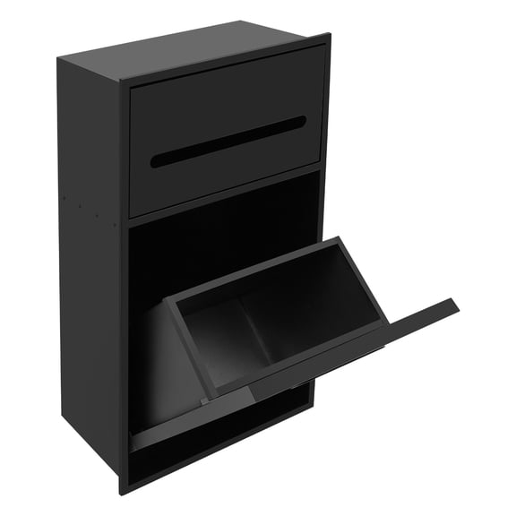 Recessed Wall Mounted Trash Can, Tilt Out Trash Bin Cabinet, Hidden Trash Can, for Toilet, Bathroom, Dressing Room, Coffee Bar, Office, and More